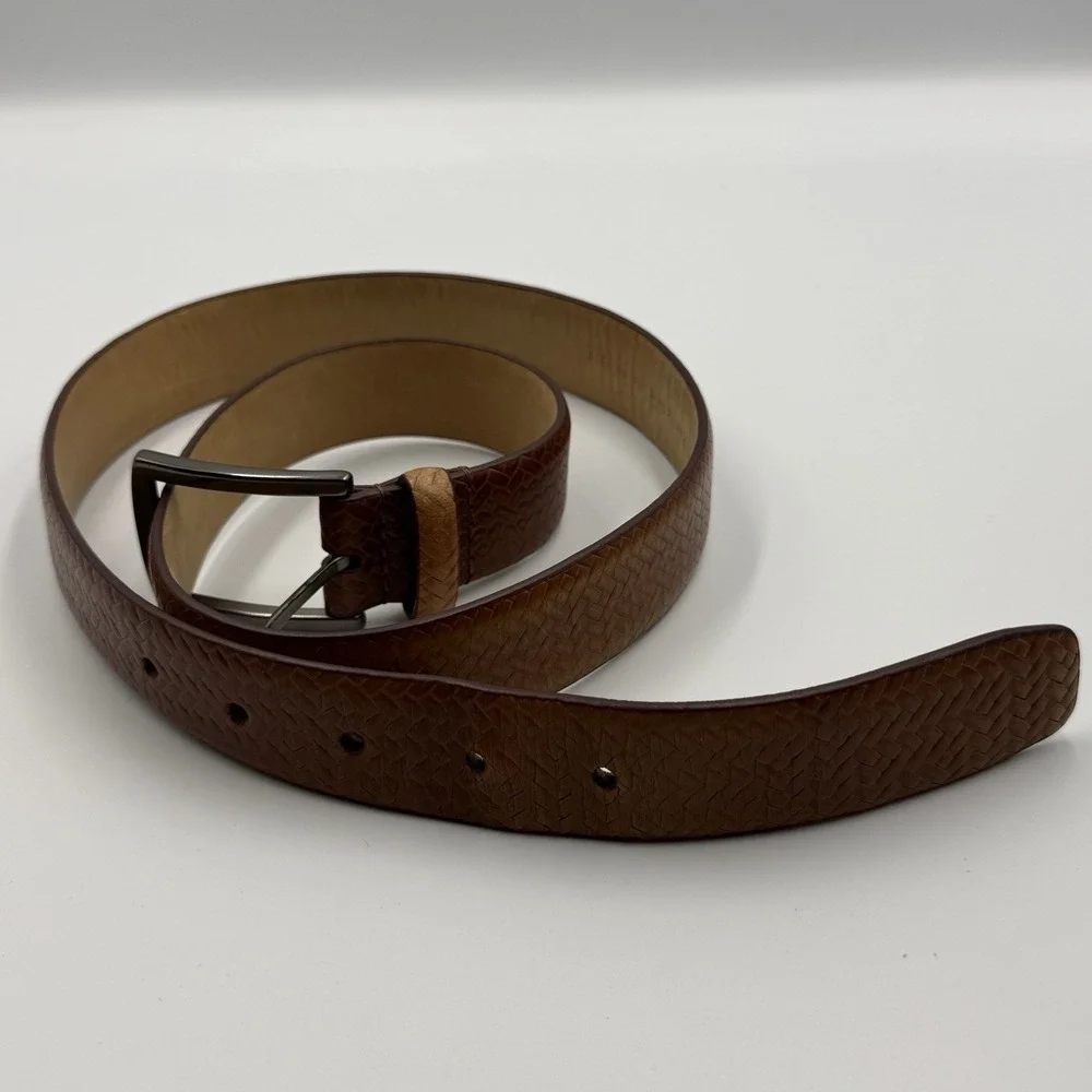 Tommy Bahama Genuine Leather‎ Belt Brown Basketweave Size 36